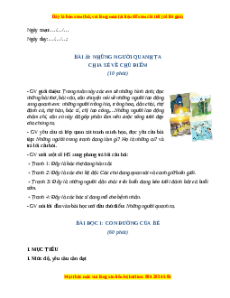 Giáo án Những người quanh ta Tiếng việt 2 Cánh diều