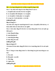 Trắc nghiệm KTPL 10 Bài 1: Các hoạt động kinh tế cơ bản trong đời sống xã hội