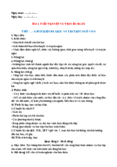 Giáo án Bài 1: Tiểu thuyết và truyện ngắn Cánh diều