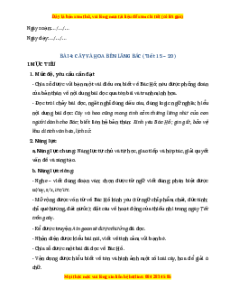 Giáo án Cây và hoa bên lăng Bác Tiếng việt 2 Chân trời sáng tạo