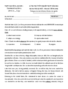 Đề thi thử tốt nghiệp Tiếng Anh trường THPT Chuyên Lam Sơn - Thanh Hóa (Lần 1) năm 2024