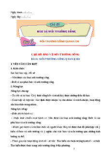 Giáo án Bài 6: Môi trường sống quanh em Đạo đức lớp 5 Cánh diều