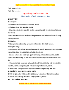 Giáo án Bài 2 Đạo đức lớp 2 Chân trời sáng tạo: Nhận lỗi và sửa lỗi