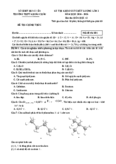 Đề thi thử tốt nghiệp Hóa học trường THPT Khoái Châu Hưng Yên lần 2 năm 2025