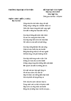 Đề thi thử vào 10 Ngữ Văn năm 2025 THCS Tân Tiến