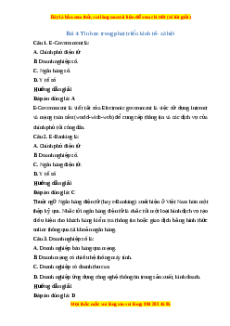 Trắc nghiệm Tin học 10 Chủ đề A Bài 4: Tin học trong phát triển kinh tế - xã hội Tin học 10 Cánh diều