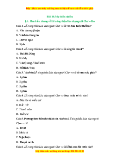 Trắc nghiệm Mẹ Thiên Nhiên Ngữ văn 6 Chân trời sáng tạo