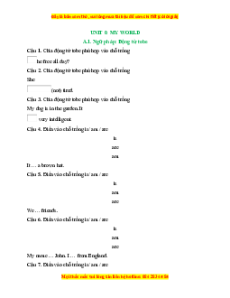 Bộ Trắc nghiệm Tiếng Anh 6 English Discovery (cả năm) có đáp án