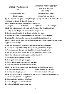 Đề thi thử tốt nghiệp THPT 2025 Địa lí Sở Tuyên Quang