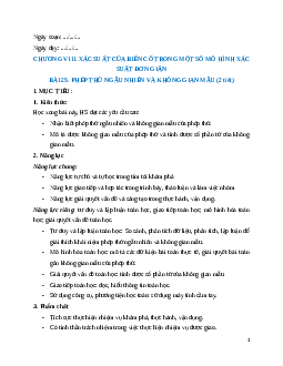 Giáo án Phép thử ngẫu nhiên và không gian mẫu Toán 9 Kết nối tri thức