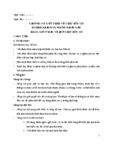 Giáo án Bài 22 KHTN 9 Kết nối tri thức (2024): Giới thiệu về hợp chất hữu cơ