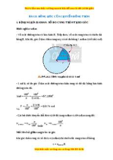 Lý thuyết Vật lý 10 Chân trời sáng tạo Bài 20: Động học của chuyển động tròn
