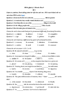 Đề thi giữa kì 1 Tiếng Anh 9 Friends Plus (Đề 2 có file nghe)