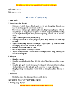 Giáo án Cô gió Tiếng Việt 2 Chân trời sáng tạo