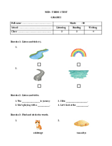5 Đề kiểm tra Giữa kì 1 Tiếng Anh lớp 2 Global Success (có file nghe)