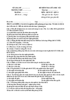 Bộ 19 đề thi giữa kì 1 Lịch sử 11 Kết nối tri thức cấu trúc mới có đáp án