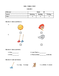 5 Đề kiểm tra Giữa kì 2 Tiếng Anh lớp 1 Global Success (có file nghe)
