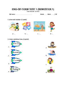 Bộ 4 đề thi cuối kì 1 Tiếng Anh lớp 4 Global success có đáp án
