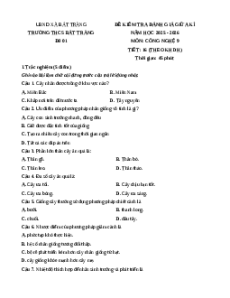 Đề thi Giữa kì 1 Công nghệ 9 Trồng cây ăn quả (có lời giải)