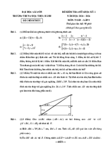Bộ 30 Đề thi Giữa kì 1 Toán 9 Tp.HCM có đáp án
