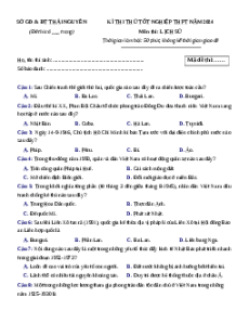 Đề thi thử tốt nghiệp Lịch sử Sở GD&ĐT Thái Nguyên năm 2024