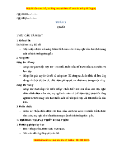 Giáo án Tuần 3 HĐTN lớp 4 Chân trời sáng tạo