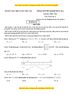 Đề thi thử Toán trường Lương Thế Vinh năm 2021