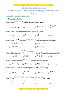 Đề thi giữa kì 2 Toán 11 Kết nối tri thức (Đề 9)