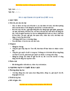 Giáo án Khi trang sách mở ra Tiếng Việt 2 Chân trời sáng tạo