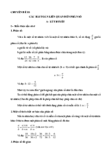 Chuyên đề Các bài toán liên quan đến phân số lớp 4 (có lời giải)
