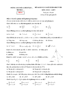 Bộ 3 đề thi khảo sát chất lượng đầu năm Toán 9 năm 2025 (có đáp án)