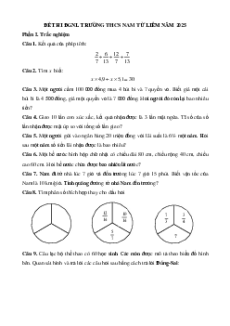 11 Đề thi chính thức vào lớp 6 môn Toán năm 2025 trên cả nước (có đáp án)