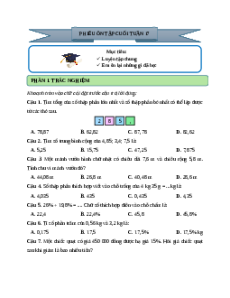 Bài tập cuối tuần Toán lớp 5 Cánh diều Tuần 17