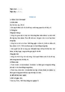 Giáo án Tuần 10 Hoạt động trải nghiệm lớp 5 Kết nối tri thức