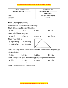 Đề thi cuối kì 1 Toán lớp 3 Cánh diều - Đề 14
