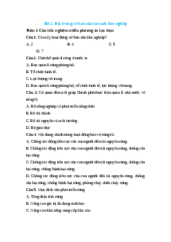 Trắc nghiệm Bài 2: Đặc trưng cơ bản của sản xuất lâm nghiệp Công nghệ 12 Lâm nghiệp-Thủy sản Cánh diều
