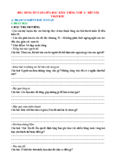 Đề cương ôn tập Giữa kì 2 Tiếng Việt lớp 5 Kết nối tri thức