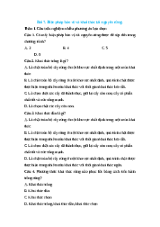 Trắc nghiệm Bài 7: Biện pháp bảo vệ và khai thác tài nguyên rừng Công nghệ 12 Lâm nghiệp-Thủy sản Kết nối