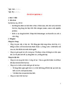 Giáo án Ôn tập chương 3 Hóa học 12 Chân trời sáng tạo