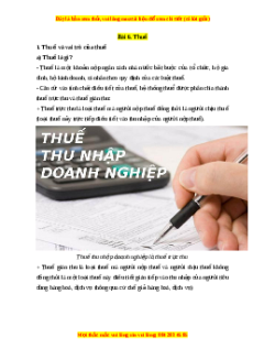 Lý thuyết Kinh tế pháp luật 10 Cánh diều Bài 6: Thuế