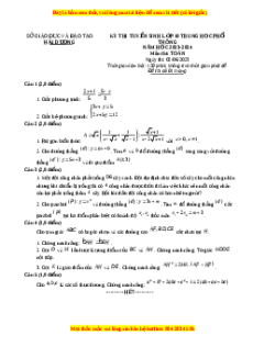 Đề thi vào 10 Toán Tỉnh Hải Dương năm 2023-2024