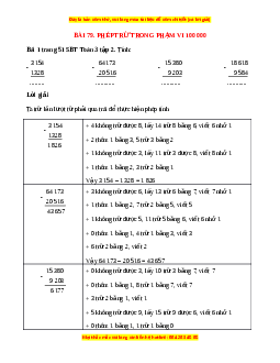VBT Toán lớp 3 Bài 79 (Cánh diều): Phép trừ trong phạm vi 100 000
