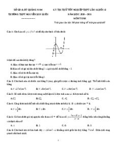 Đề thi thử Toán trường Nguyễn Huy Hiệu năm 2021