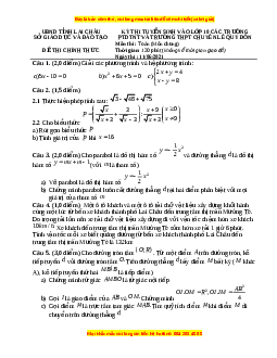 Đề thi vào 10 môn Toán tỉnh Lai Châu năm 2022