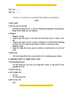 Giáo án Tự nhiên xã hội lớp 2 Cánh diều: Ôn tập và đánh góa - Chủ đề cộng đồng địa phương