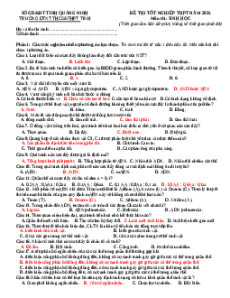 Đề thi thử tốt nghiệp Sinh học 2025 Sở Quảng Ninh