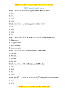 Trắc nghiệm Làm trò và ước lượng Toán 7 Cánh diều