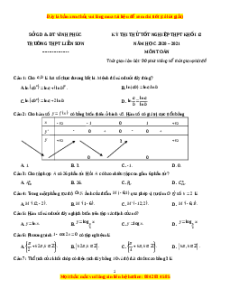 Đề thi thử Toán trường Liễn Sơn năm 2021