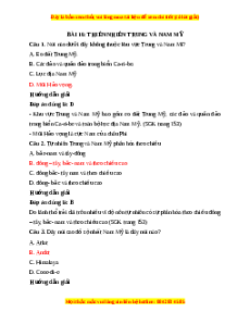 Trắc nghiệm Địa lí 7 Bài 16 Chân trời sáng tạo: Thiên nhiên Trung và Nam Mỹ