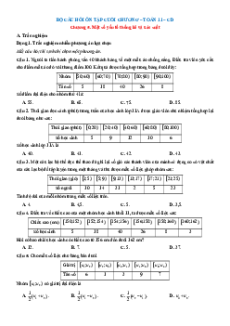 Bài tập ôn tập + Đề kiểm tra Toán 11 Cánh diều Chương 5